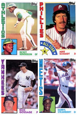 1984 Topps Baseball Hall of Fame & Stars - Actual Scans of Cards You Pick