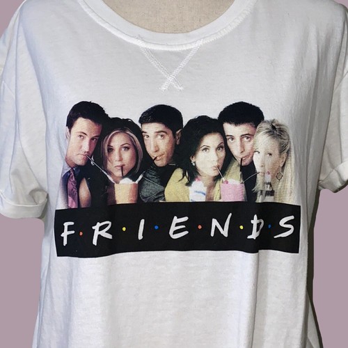 FRIENDS large t shirt womens tie front 