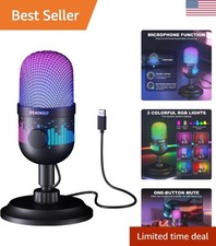 Condenser USB Microphone with Cardioid Pattern - Perfect for Gamers Streamers