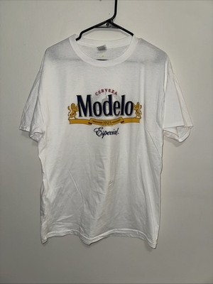 Modelo Cerveza T-Shirt Wht L Fruit Of The Loom 100% Cotton