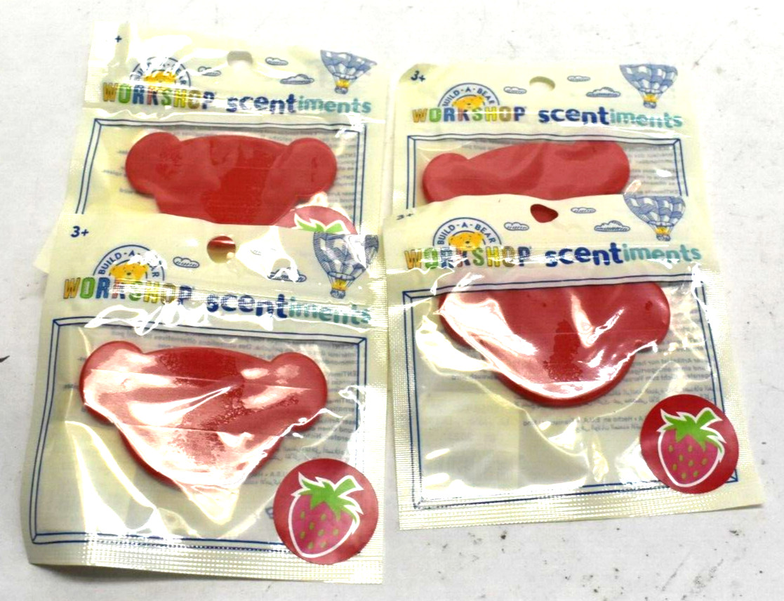 Build A Bear BAB Scentiments Strawberry Red Disc Scented Inserts 4 Pack