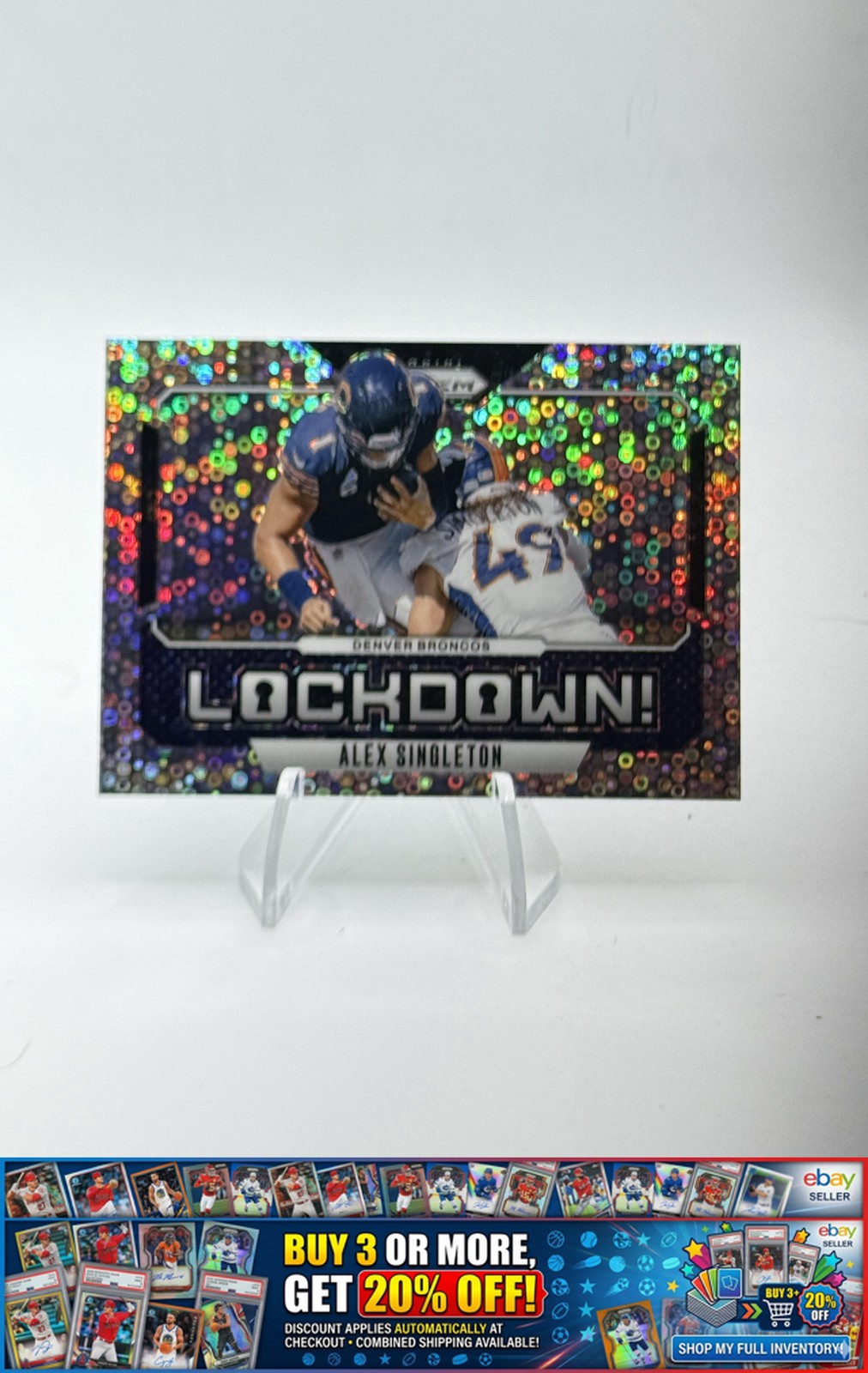 2024 Panini Prizm Alex Singleton #5 Lockdown No Huddle Prizm Denver Broncos