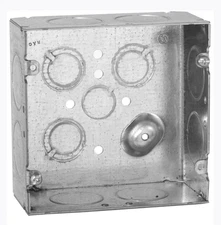 4-11/16" Square Box, Welded, Metallic, 2-1/8" Deep RACO 258   **SHIPS FREE**