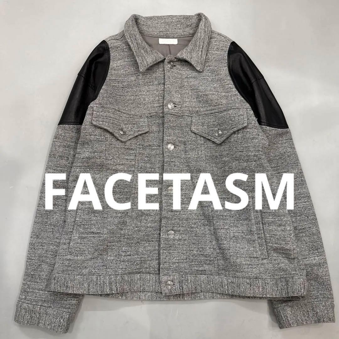 Facetasm Stadium Jacket Gray Leather - image 1
