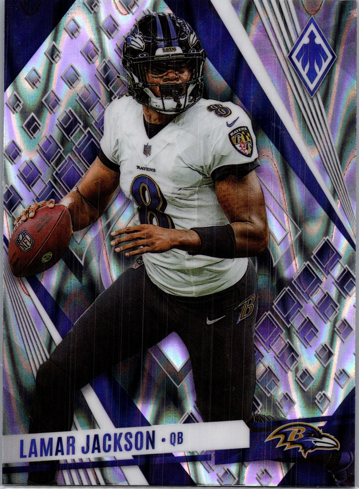 2023 Panini Phoenix Lamar Jackson Silver Seismic Prizm 12