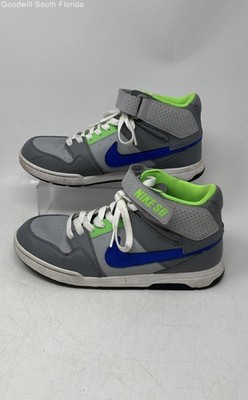 Nike Boys SB Mogan Mid 2 645025-044 Gray Green Blue Sneakers Shoes Size 6.5Y