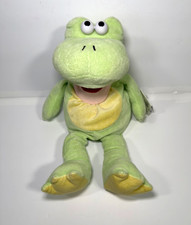 GANZ Hand Puppet Plush Frog Green Musical 14" Stuffed Animal Makes Noise NWT