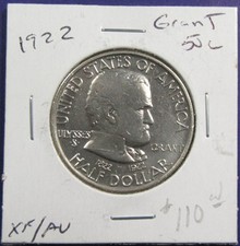 1922 50c Grant U.s. Commemorative Half Dollar. Pleasing Xf-au. 426006