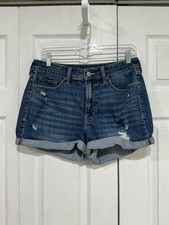    Old Navy OG Straight High Rise Blue Distressed Denim Jean Shorts - 10