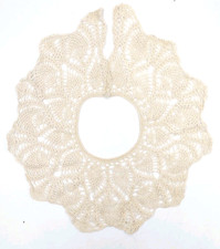Victorian Style Ivory Crochet Single Button Lace Collar 5" Diameter