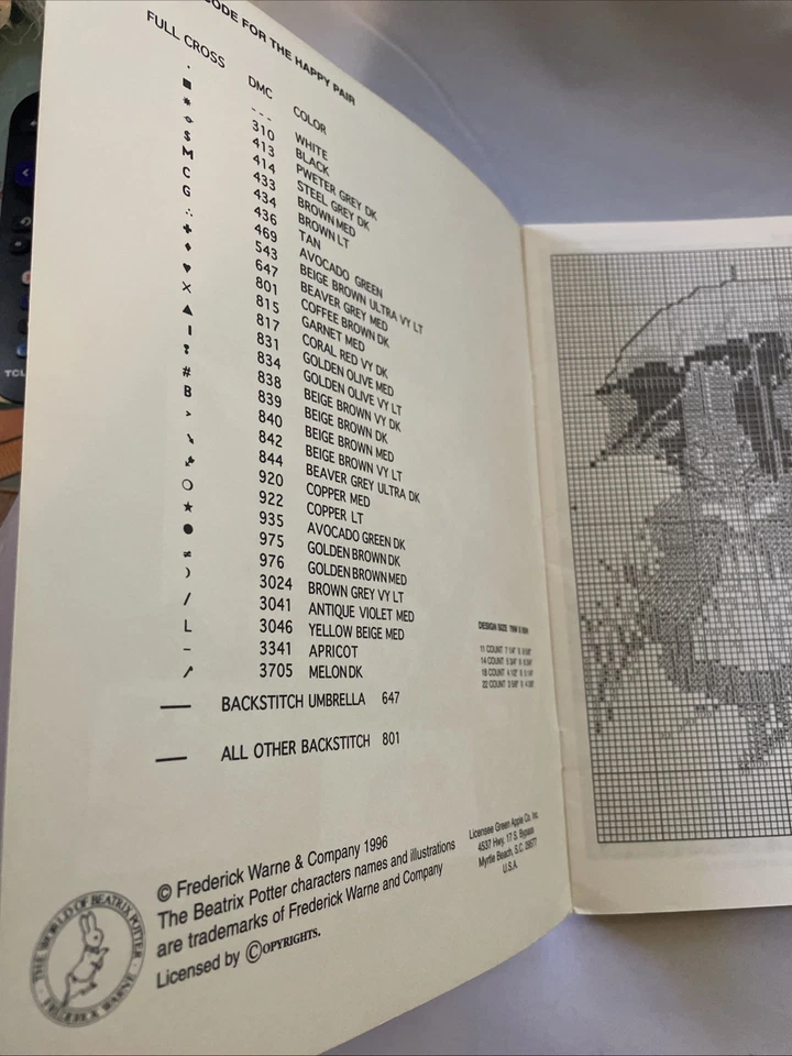 A BEATRIX POTTER CHRISTMAS Cross Stitch Book Animals Bunny Rabbit Mice Vtg 90s - Image 2 of 3