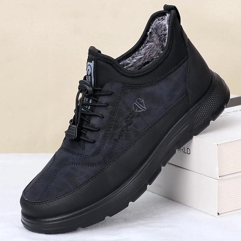 2025 Men’s Winter Waterproof Lace-Up Snow Boots Warm Anti-Slip Outdoor Shoes