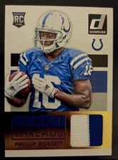 2015 Donruss Rookie Threads Phillip Dorsett 2 Color Mem Patch 49/49 DRT-PD Colts