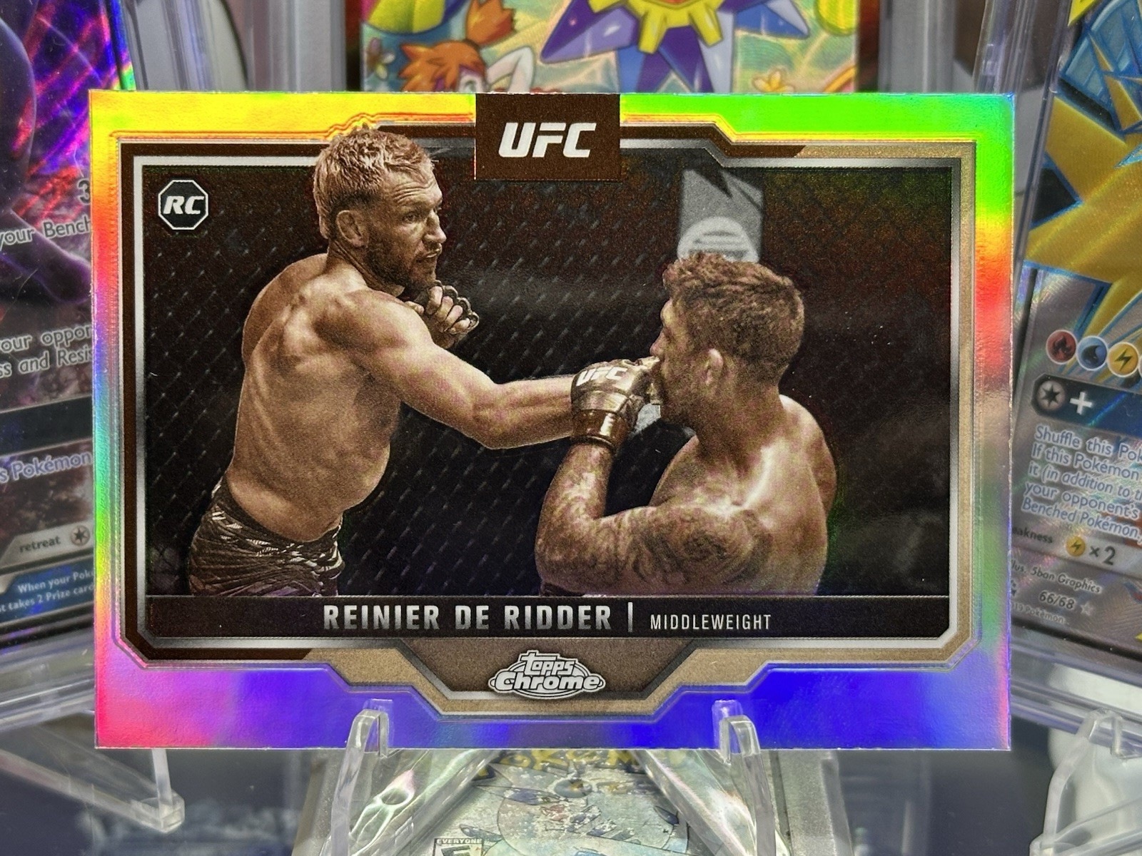 2025 Topps Chrome UFC - Reinier de Ridder #185 Sepia Refractor (RC)