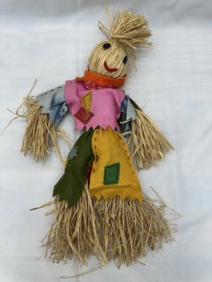 Handmade Straw Scarecrow Doll Fall Harvest Decor  20 