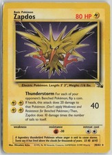 Zapdos 30/62 Rare Fossil Pokemon Unlimited Moderately Played on eBay