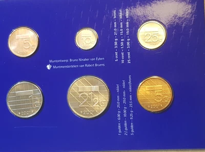 Guldenmünzsatz aus 2001 der Niederlande 5 Cent - 5 Gulden  (De Nederlandse Munt) - Bild 1 von 4