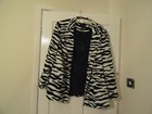 Tailored Size 26 Black & White Long Sleeve Open Jacket. New