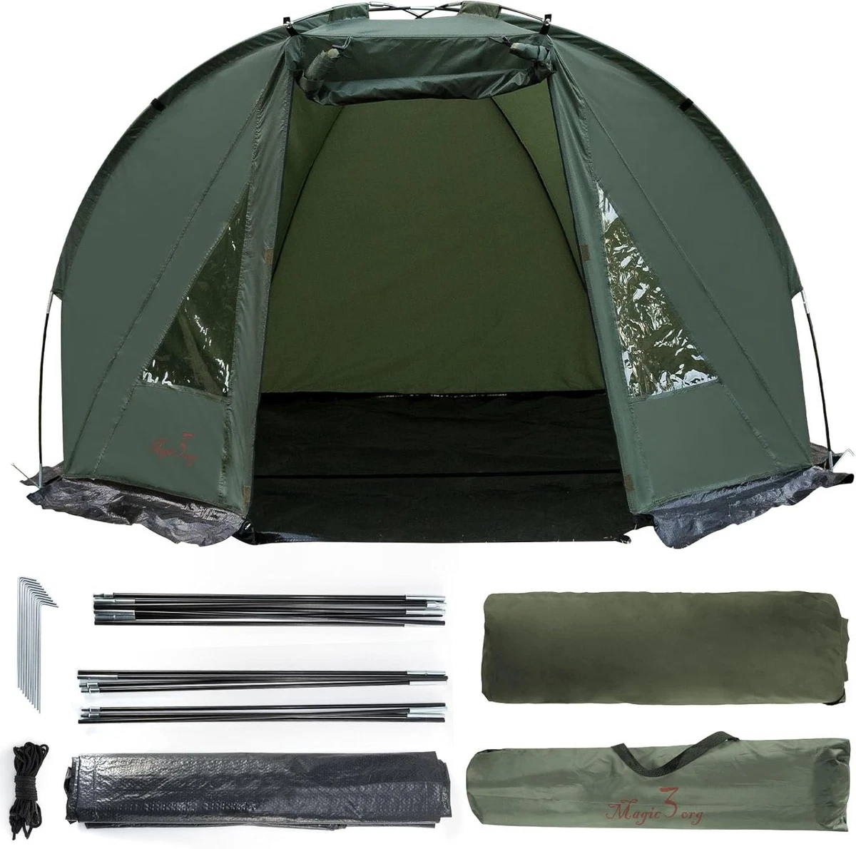 Tienda De Una Sola Compacta De Carpa Bivy Para Eventos Deportivos De Pesca De Mochila Negro - Foto 7