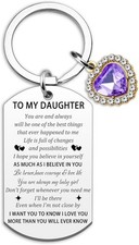 To My Daughter Keychain Daughter Gifts from Mom Dad Inspirational Birthday Gifts