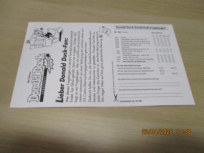 Tollste Geschichten Donald Duck  Beilage  FRAGEBOGEN  #  138 - Bild 1 von 2