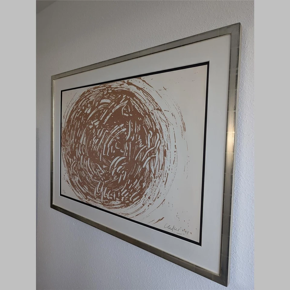 Günther Uecker | Huldigung an Hafez 36 handsigniert im Vergolderrahmen - Bild 3 von 4