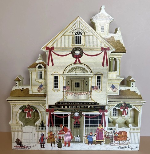 Charles Wysocki’s Hometown Christmas Main Street Market #A0476 Bradford Exchange - Bild 1 von 5