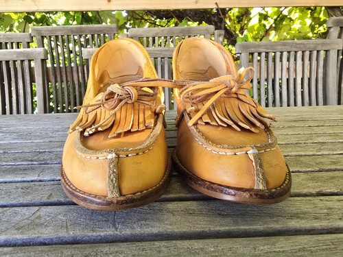 Mocassini vintage anni 60 70 Chandlers platform | donna taglia 7B mod Brasile pelle marrone lui - Foto 2 di 12