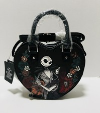 Disney Nightmare Before Christmas Jack Sally Floral Heart Crossbody Bag New