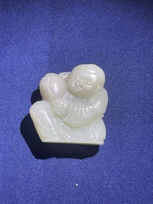 Chine XIX-XX, figure en jade céladon néphrite - Photo 1/4