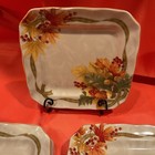 222 Fifth Avenue PTS Autumn Celebrations Square Appetizer Plates Set Of 7 Retire — photo 3
