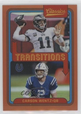 2021 Panini Classics Transitions Red 6/50 Carson Wentz #T-15 0ie5