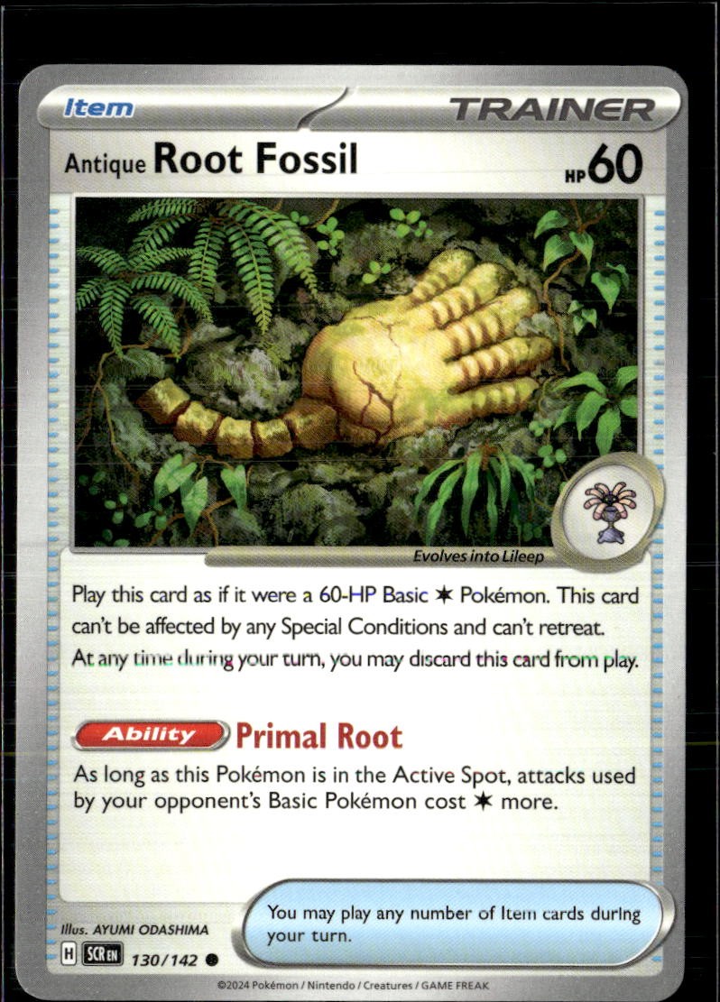 Pokemon Antique Root Fossil 130/142 Stellar Crown Non Holo Common 2 Card Lot