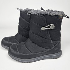 LL Bean Tek Kids Snow Boots 513076 Black Gray Winter Waterproof Kid/Youth Size 3