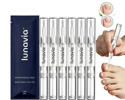 6 Pack Lunavia Antifungal Pen, 25% Undecylenic Acid   Toenail Fungus Treatment
