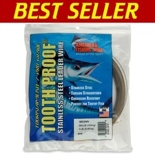 Camouflaged Stainless Steel Leader Wire for Tooth Protection - 201ft/360 lb Test