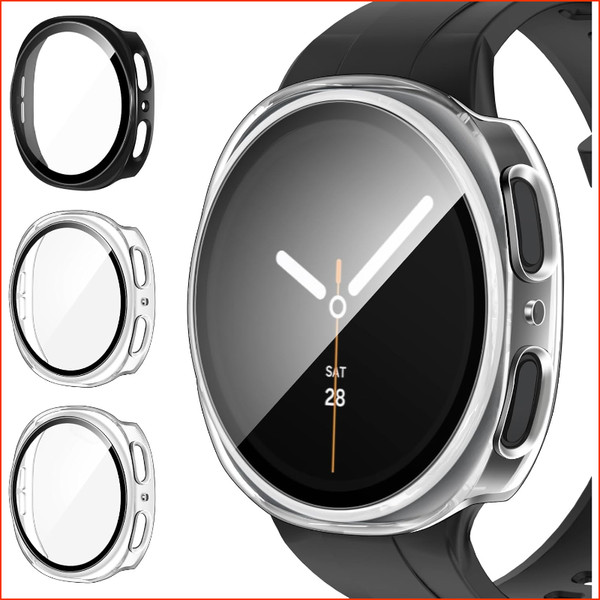 SchutzhüLle Hard Pc Mit Glas Displayschutz FüR Galaxy Watch 8 40Mm 3 StüCk-image