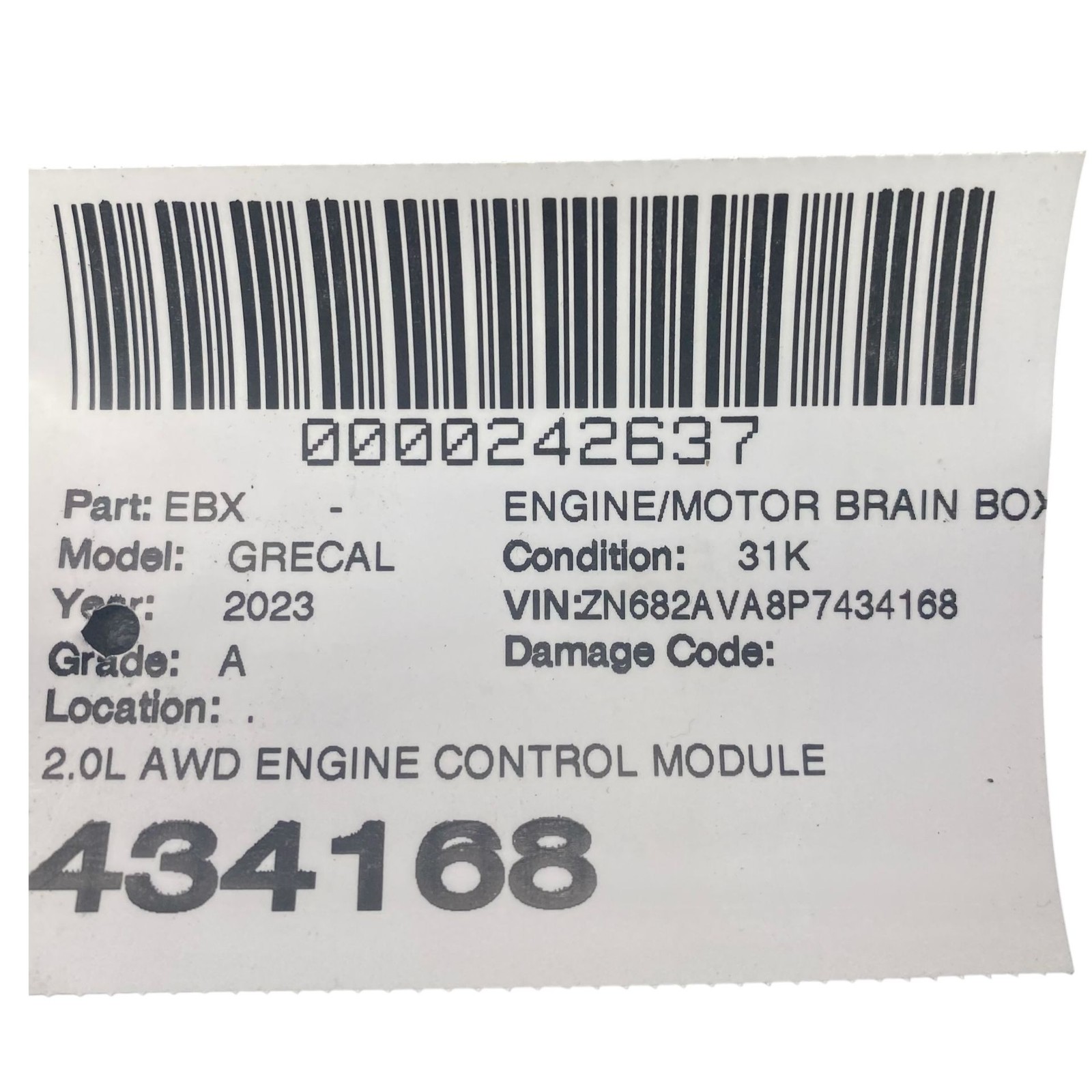 2023 MASERATI GRECALE M182 OEM 2.0L AWD ENGINE CONTROL MODULE ECM ECU *31K MILES