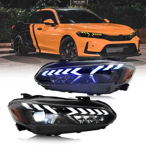 USED LED Headlight for Honda Civic 11th Gen 2022-2025 Sequential Front Lamp Pair - Picture 14 of 24