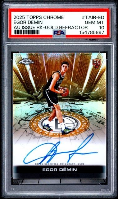 EGOR DEMIN 2025 Topps Chrome Autograph Issue Rookie AUTO Gold /50 PSA 10