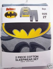 BATMAN Toddler Boys 2T Two Piece Long Sleeve PJ's Pajamas NWT All Cotton