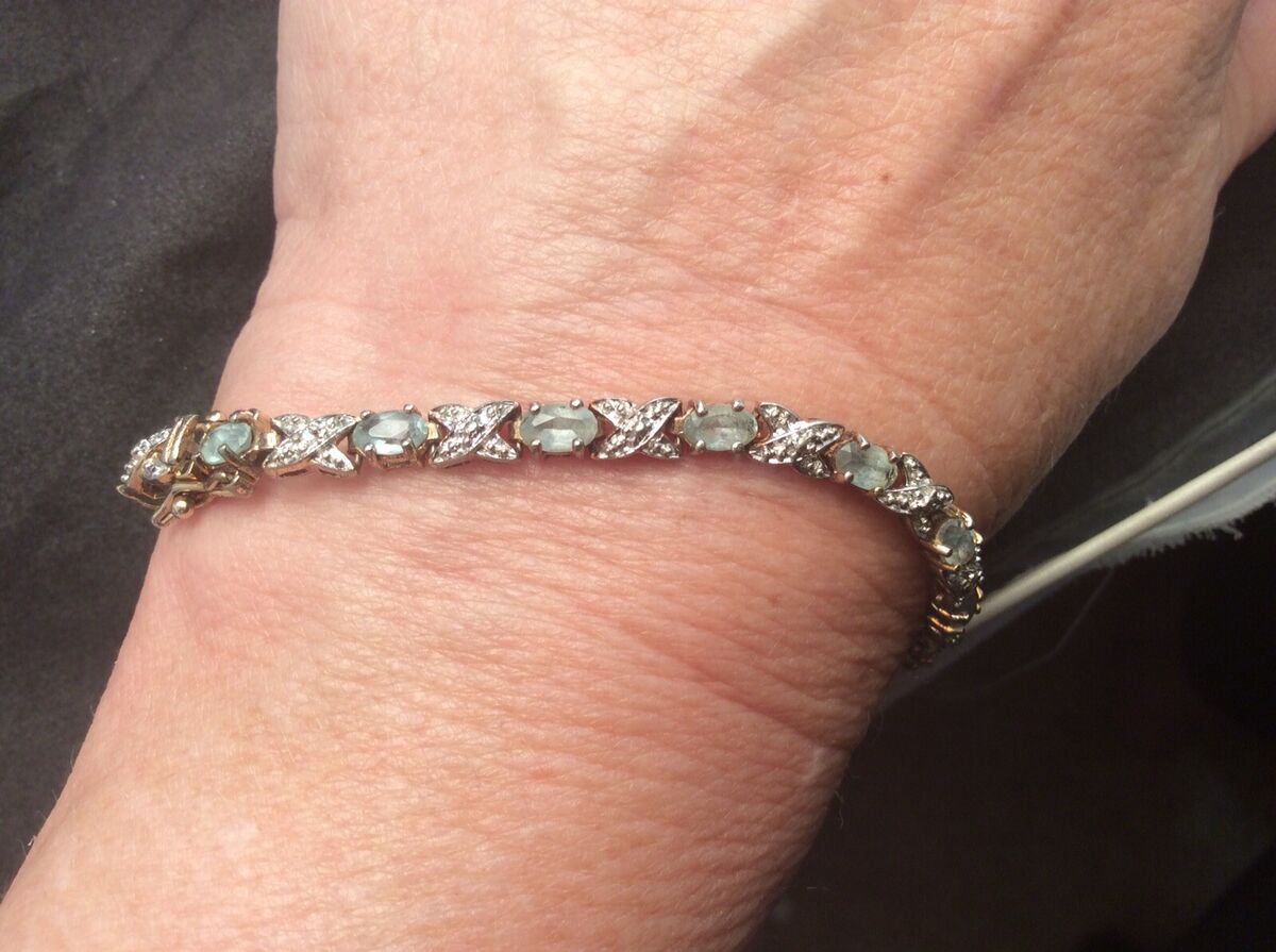 Sterling Silver Ross Simon Blue Aquamarine Diamond XOXO Sterling Silver Ross Simon Blue Aquamarine Diamond XOXO