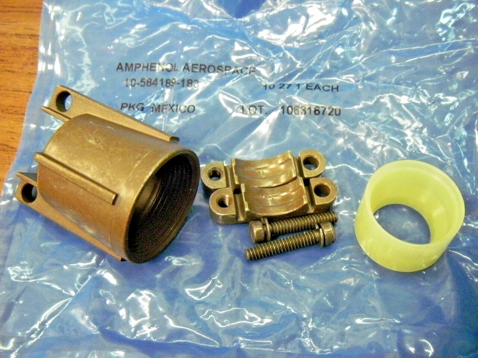 Amphenol MS3100E18-1P + 10-584189-183 Circular Mil Spec Connector + Adapter Kit - Image 3 of 4