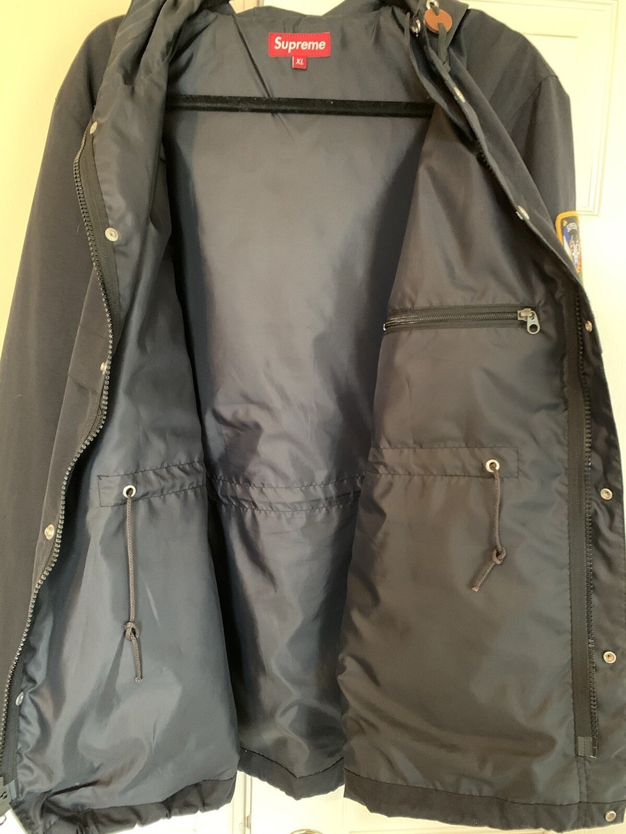 supreme black nylon Hooded mountain parka jacket Men's Size