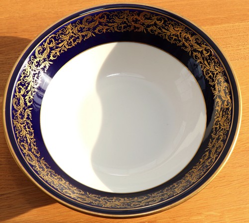 Pageantry Bowl Reichenbach Cobalt Blue Gold Serving Bowl Baroque Thuringia Rare - 第 1/5 張圖片