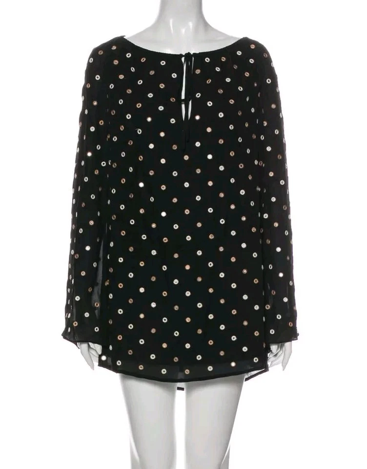 Vestido para mujer Haute Hippie mini lunares 100 % seda mangas largas talla XS 2 NUEVO Foto 2 de 4