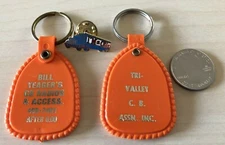 Lot of 3 CB Citizens Band Radio Keychains Key Rings Trucker Pin #34096