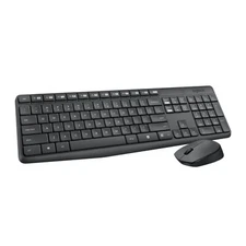 Logitech MK235 Wireless Keyboard & Mouse Set full-size spill-resistant Black.
