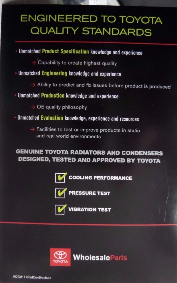 Toyota Rav4 2006 - 2014 2.4L 2.5L Radiator Assembly W/ Cap Genuine OEM OE - Image 4 of 4