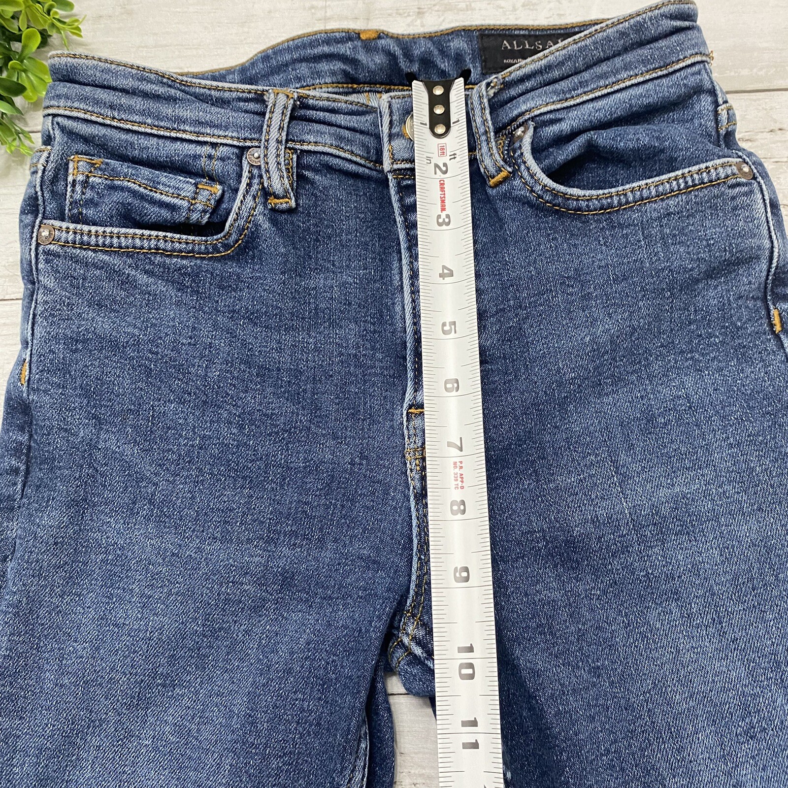 ALL SAINTS ROXANNE DENIM Jean Woman’s Size 27 Jean Bl… Gem